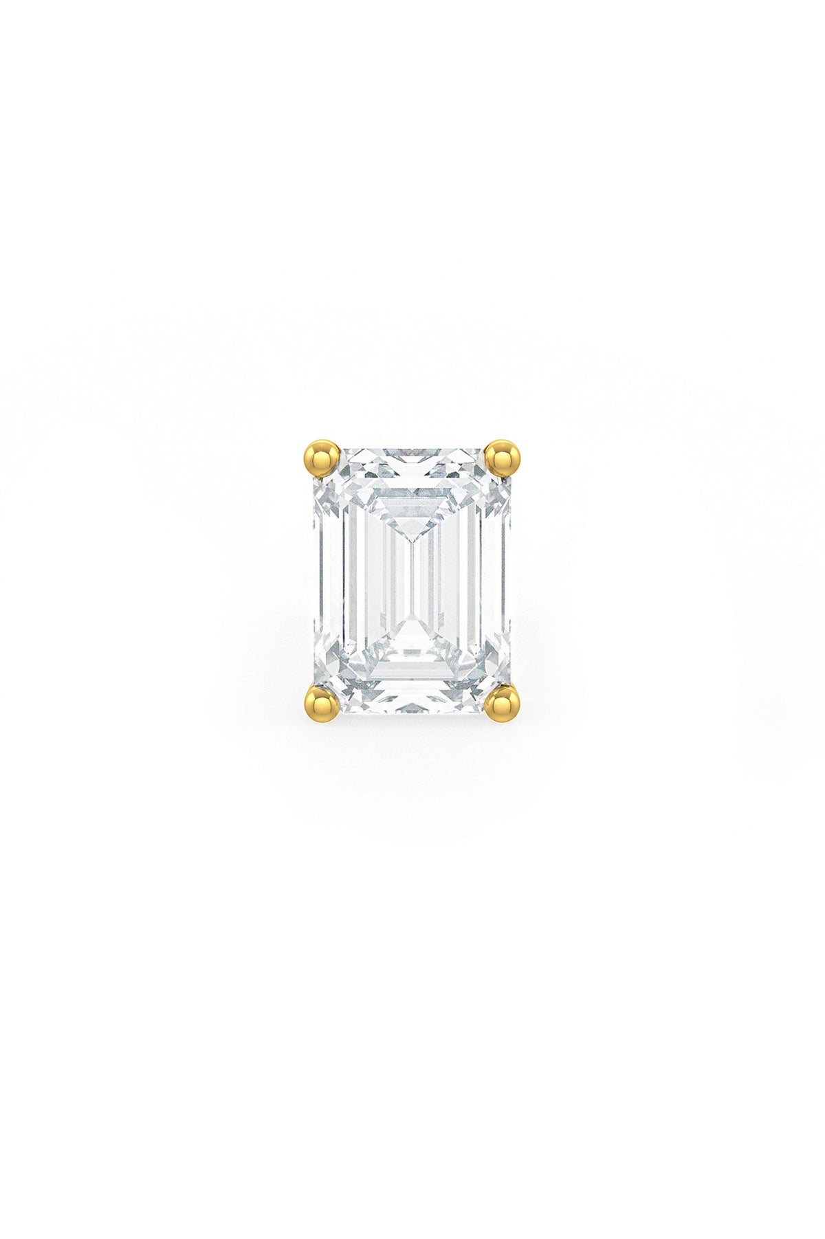 Emerald Cut Solitaire Stud Earrings