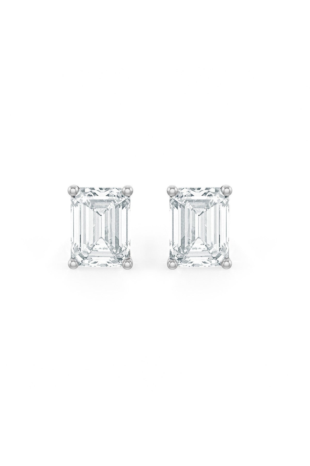 Emerald Cut Solitaire Stud Earrings