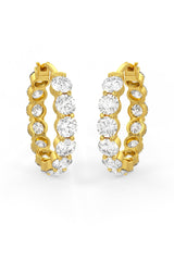 Brilliant Round Shaped Solitaire Hoop Earrings