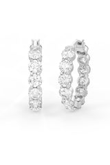 Brilliant Round Shaped Solitaire Hoop Earrings