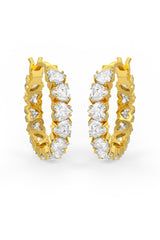 Heart Shaped Solitaire Hoop Earrings