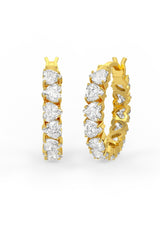 Heart Shaped Solitaire Hoop Earrings