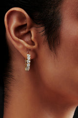 Heart Shaped Solitaire Hoop Earrings