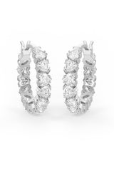 Heart Shaped Solitaire Hoop Earrings