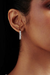 Heart Shaped Solitaire Hoop Earrings