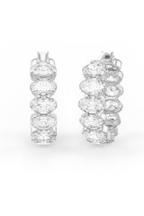 Oval Shaped Solitaire Hoop Earrings