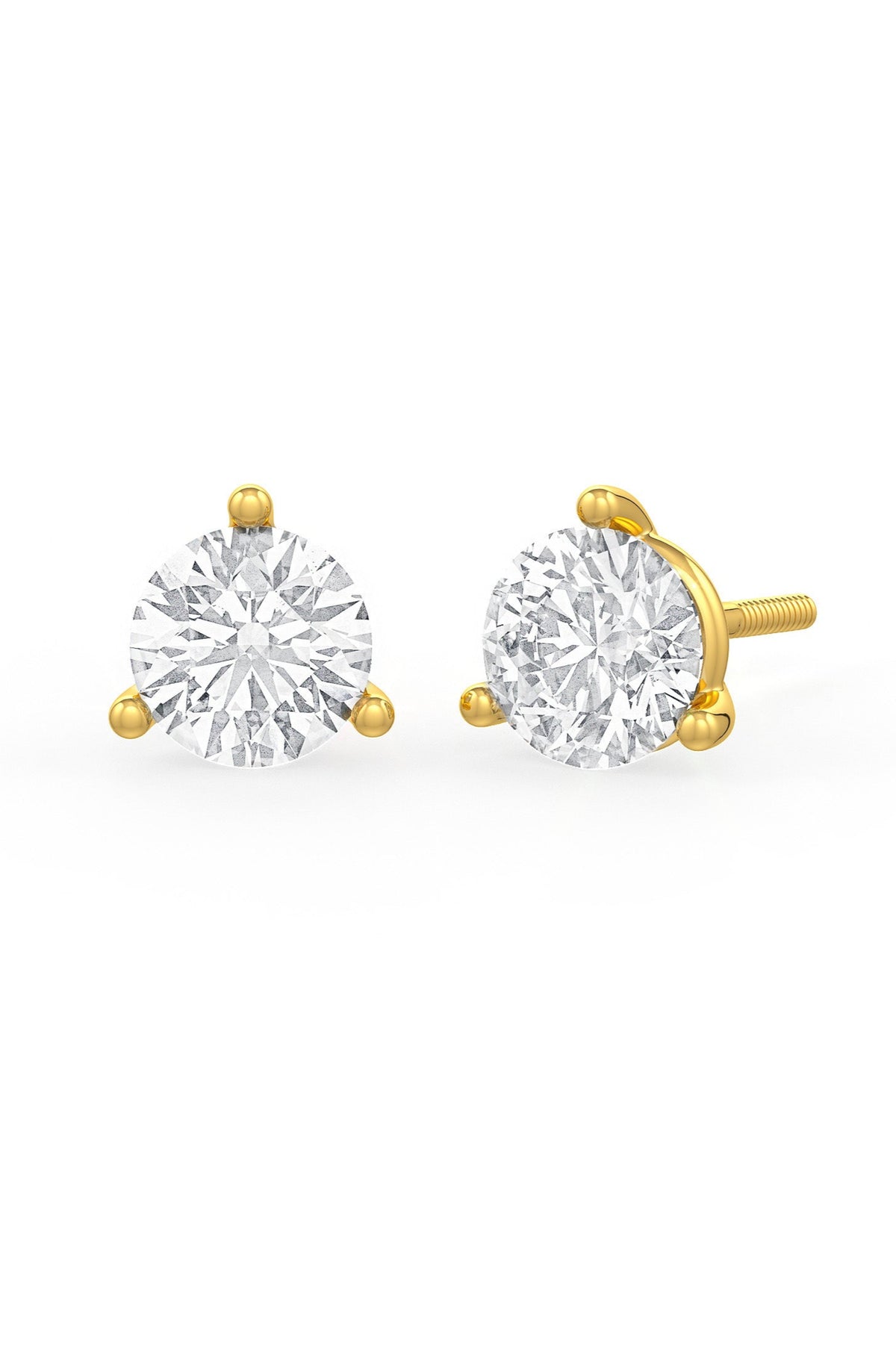 Brilliant Round Shaped Solitaire Stud Earrings