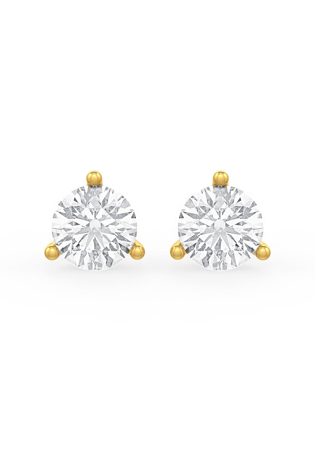 Brilliant Round Shaped Solitaire Stud Earrings