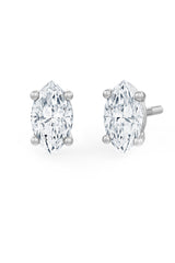 Marquise Shaped Solitaire Stud Earrings