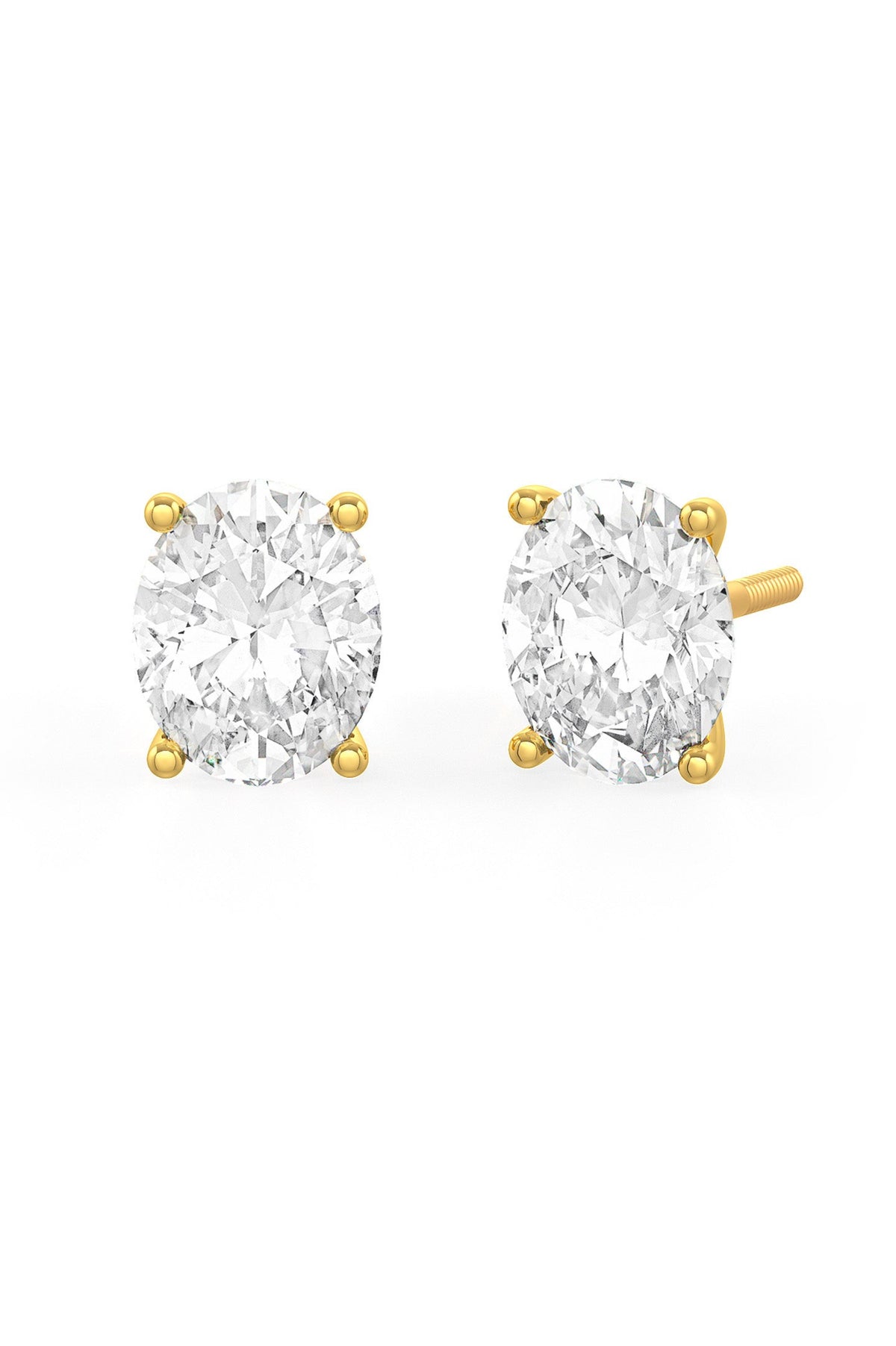 Oval Shaped Solitaire Stud Earrings
