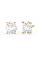 Oval Shaped Solitaire Stud Earrings