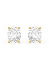 Oval Shaped Solitaire Stud Earrings