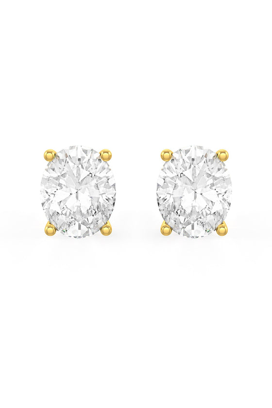 Oval Shaped Solitaire Stud Earrings