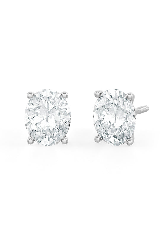 Oval Shaped Solitaire Stud Earrings