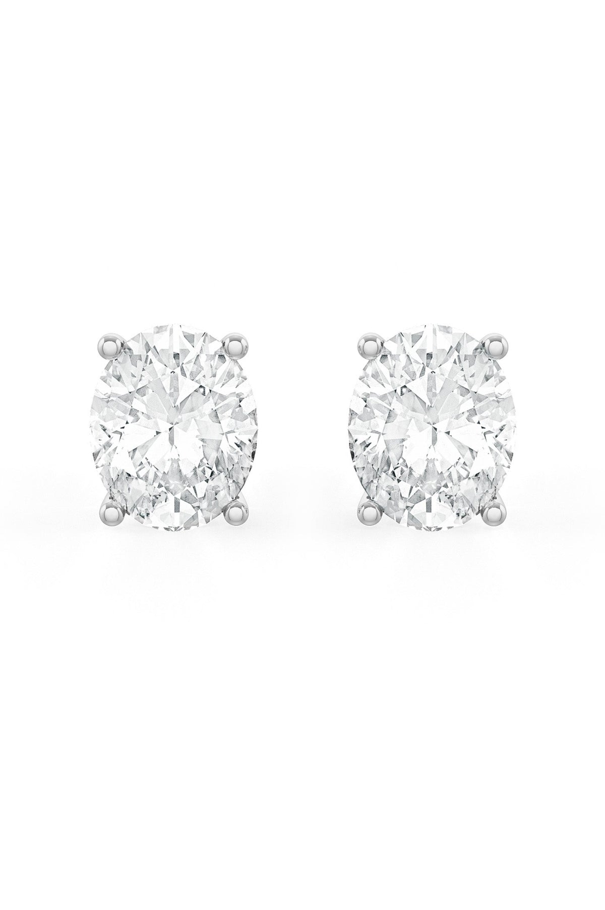 Oval Shaped Solitaire Stud Earrings