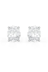 Oval Shaped Solitaire Stud Earrings