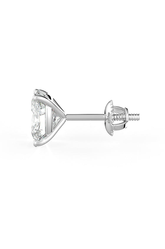 Oval Shaped Solitaire Stud Earrings