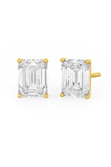Emerald Cut Solitaire Stud Earrings