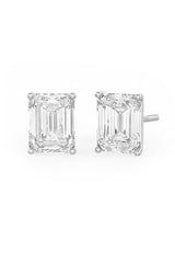Emerald Cut Solitaire Stud Earrings