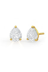 Pear Shaped Solitaire Stud Earrings