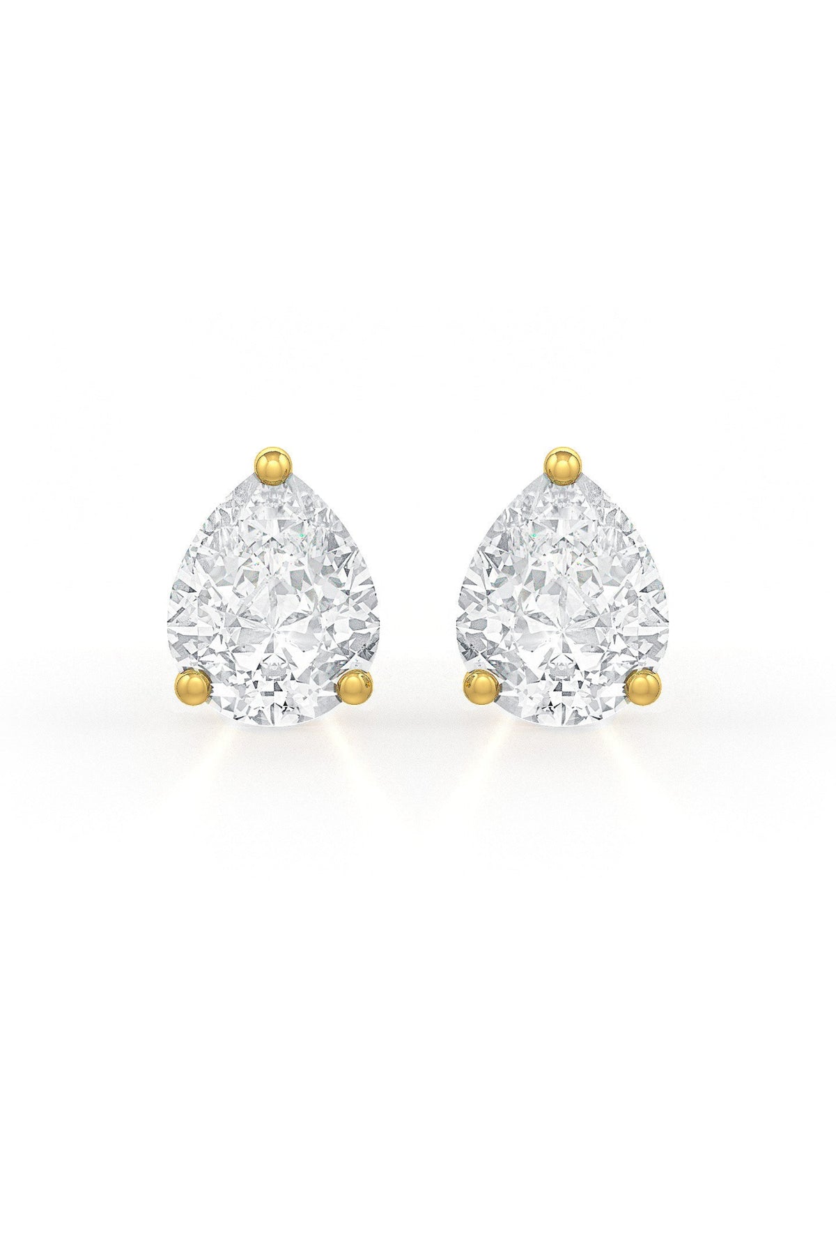 Pear Shaped Solitaire Stud Earrings