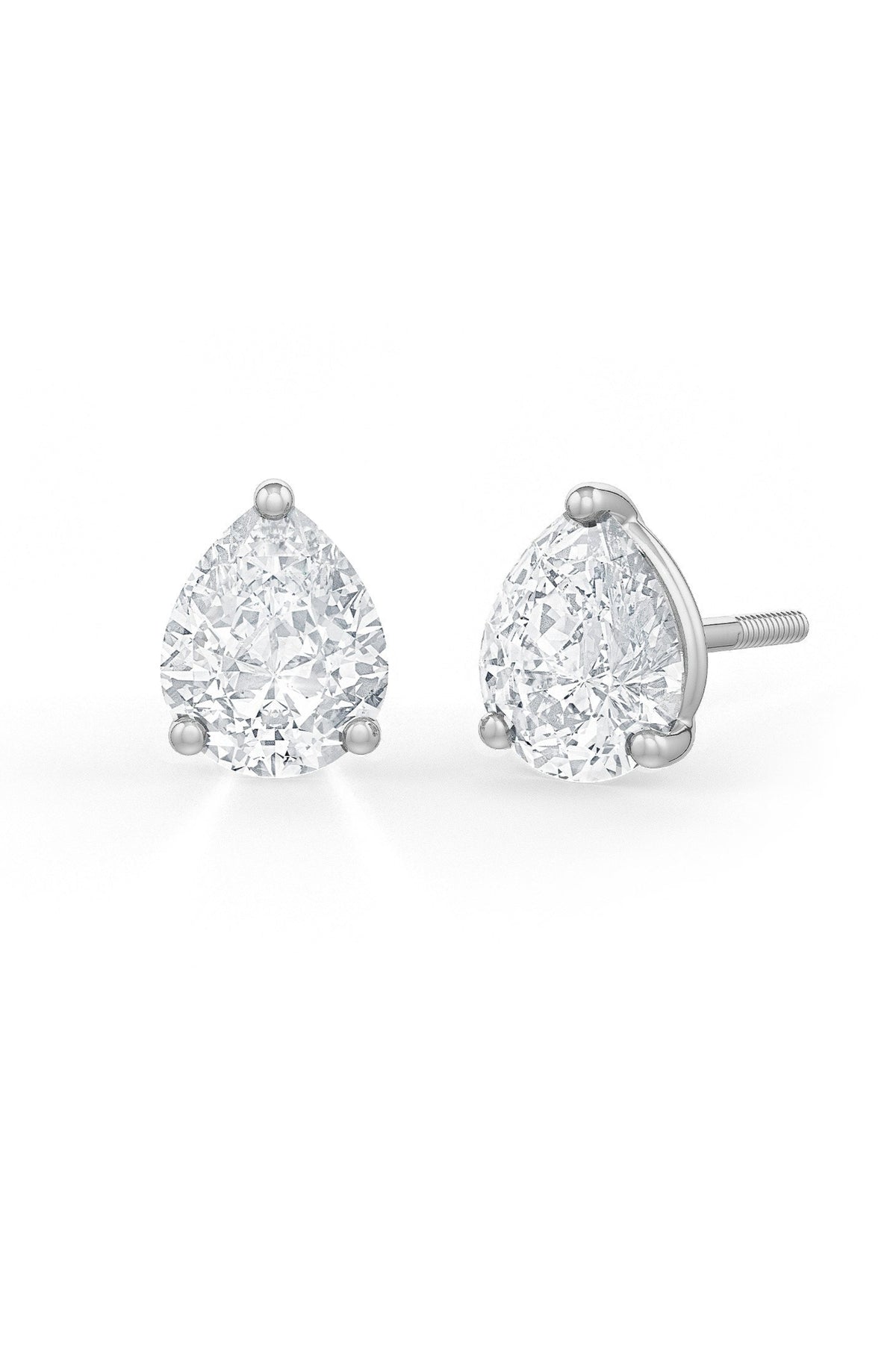 Pear Shaped Solitaire Stud Earrings