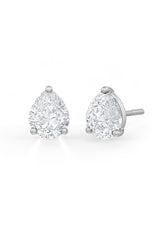 Pear Shaped Solitaire Stud Earrings