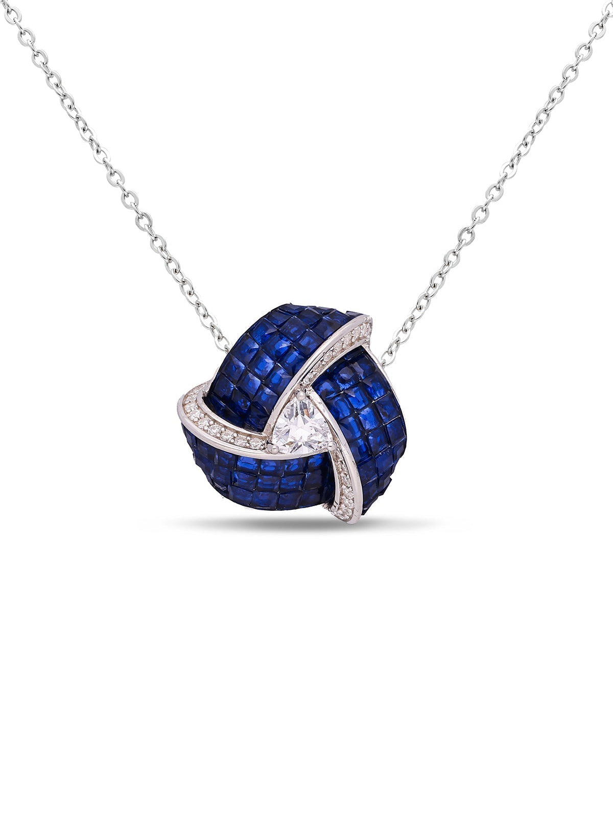 Enchanted Triad Blossom Pendant With Silver Chain