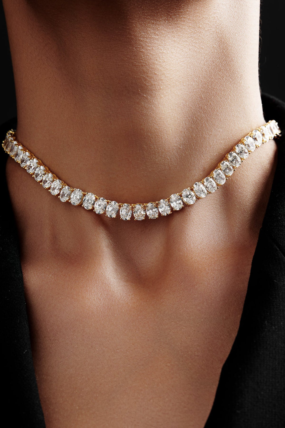 Oval Shaped Solitaire Necklace