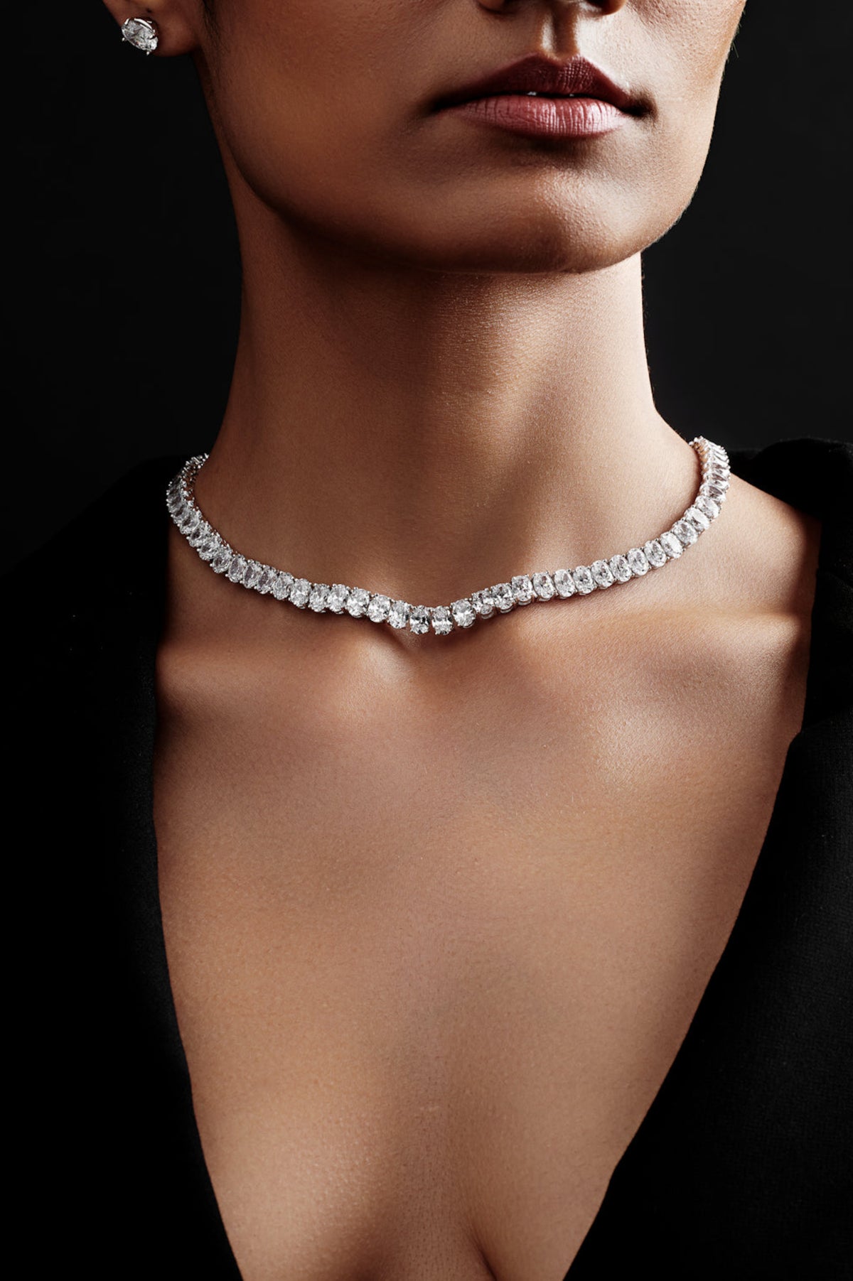 Oval Shaped Solitaire Necklace