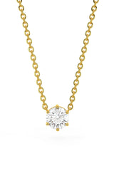 Brilliant Round Shaped Solitaire Pendant With Chain