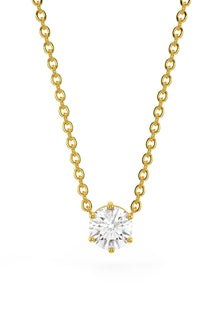  Brilliant Round Shaped Solitaire Pendant With Chain