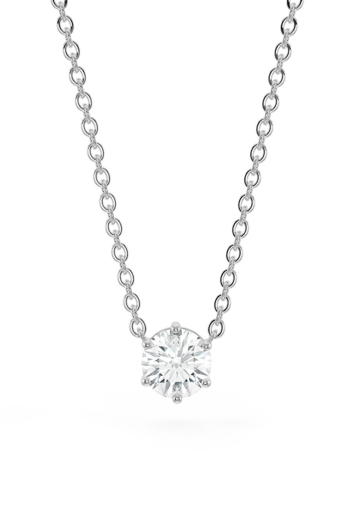 Brilliant Round Shaped Solitaire Pendant With Chain