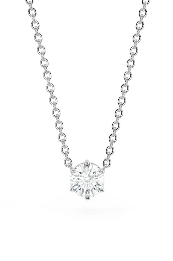 Brilliant Round Shaped Solitaire Pendant With Chain
