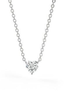  Heart Shaped Solitaire Pendant With Chain