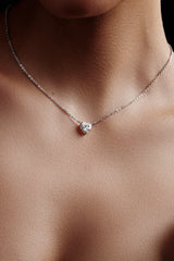 Heart Shaped Solitaire Pendant With Chain