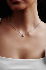 Heart Shaped Solitaire Pendant With Chain