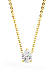  Pear Shaped Soliatire Pendant With Chain