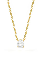Oval Shaped Solitaire Pendant With chain