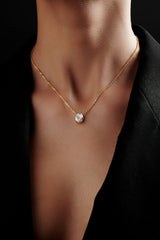 Oval Shaped Solitaire Pendant With chain