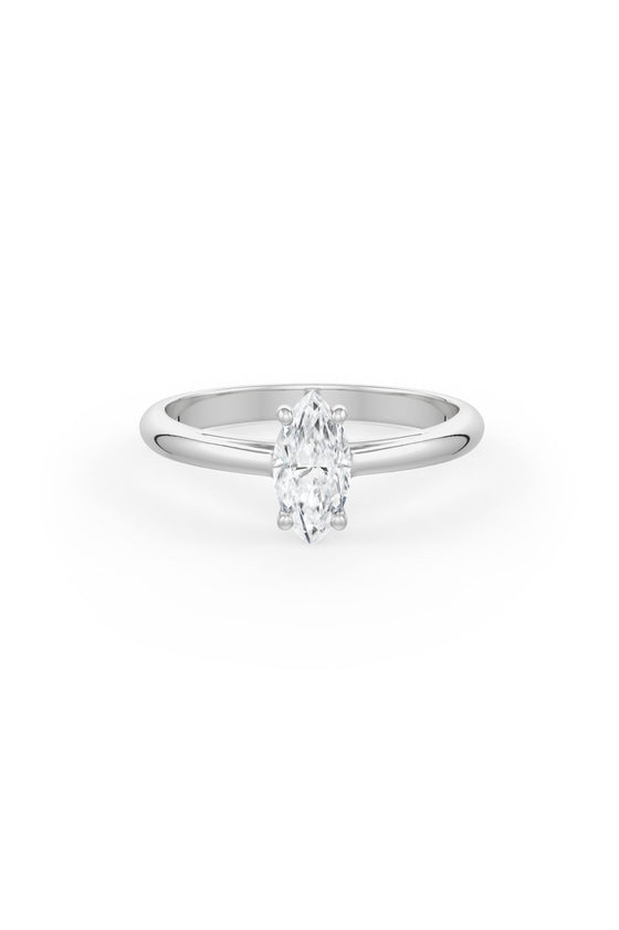 Marquise Shaped Solitaire Engagement Ring