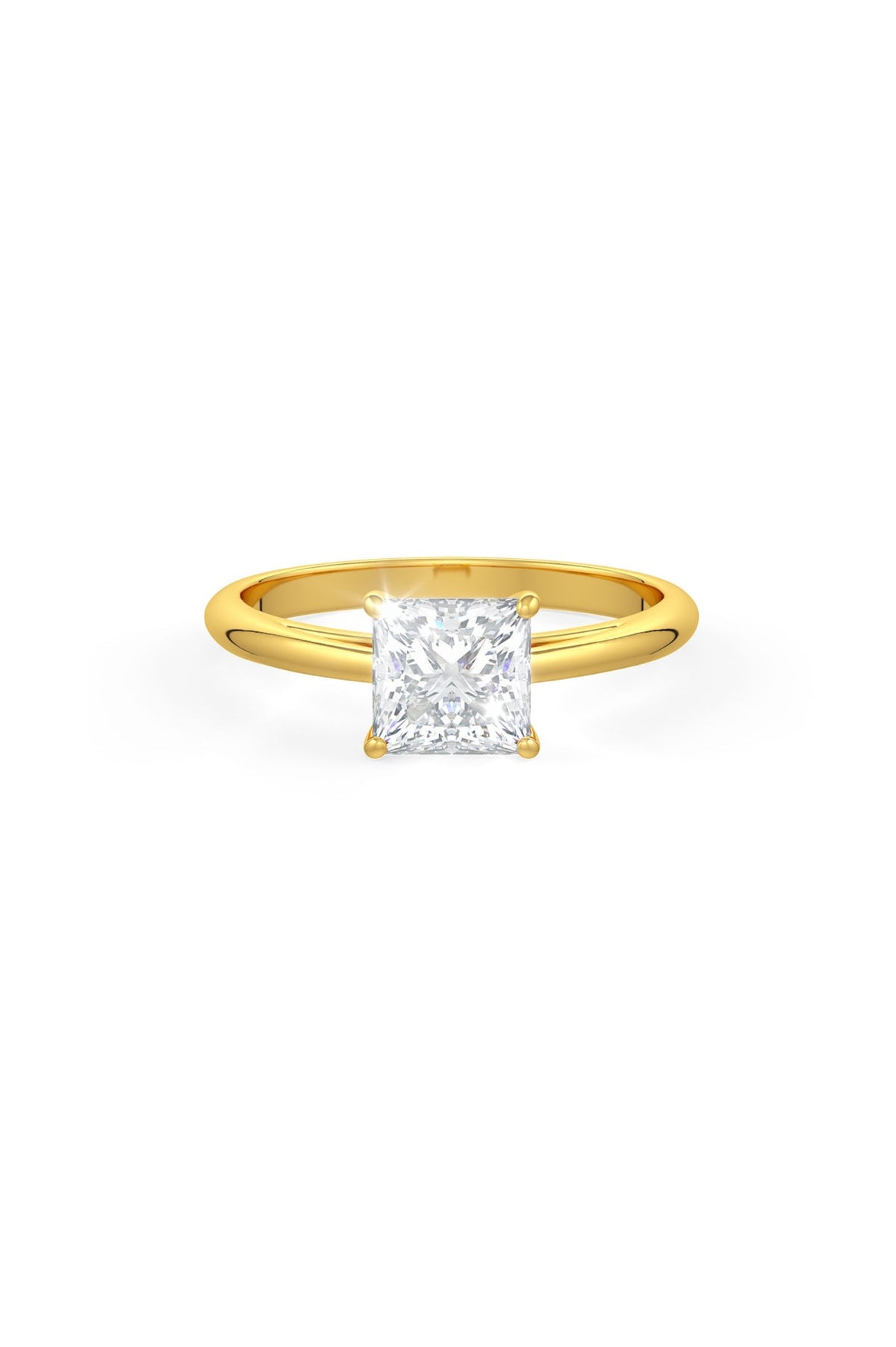 Square Shaped Solitaire Engagement Ring