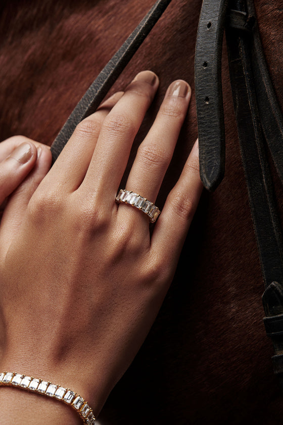 Emerald Cut Solitaire Wedding Bands