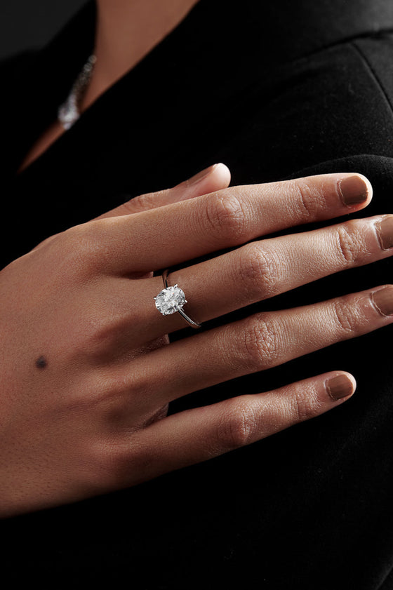 Oval Shaped Solitaire Engagement Ring