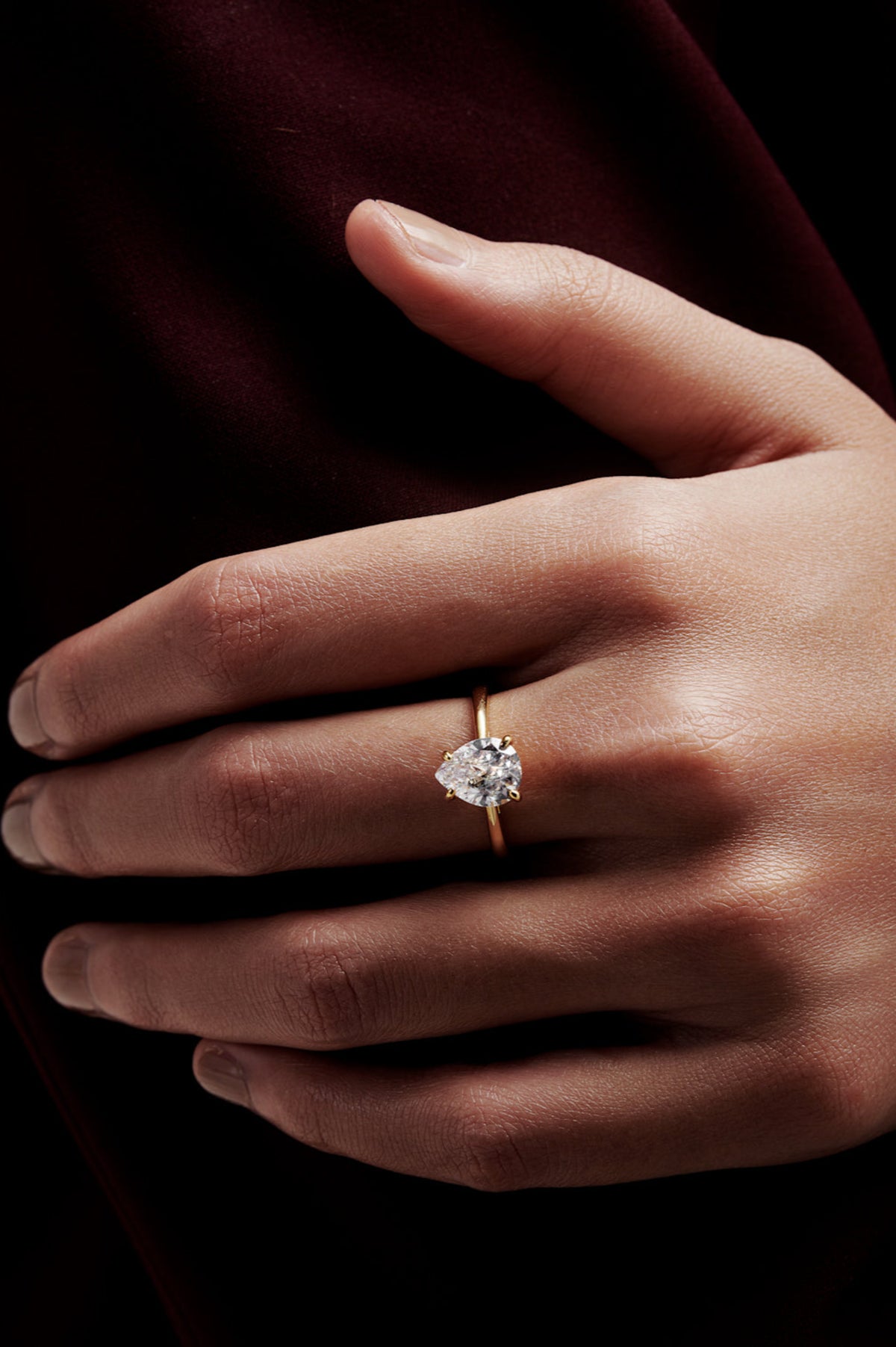 Pear Shaped Solitaire Engagement Ring