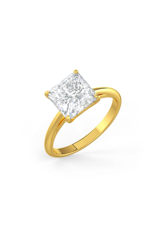 Square Shaped Solitaire Engagement Ring