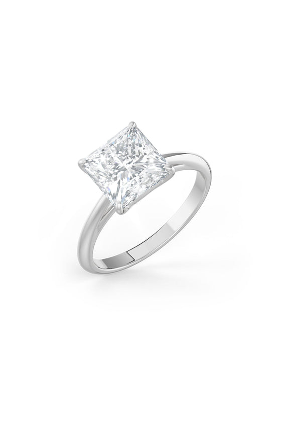 Square Shaped Solitaire Engagement Ring