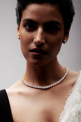 Square Shaped Solitaire Necklace