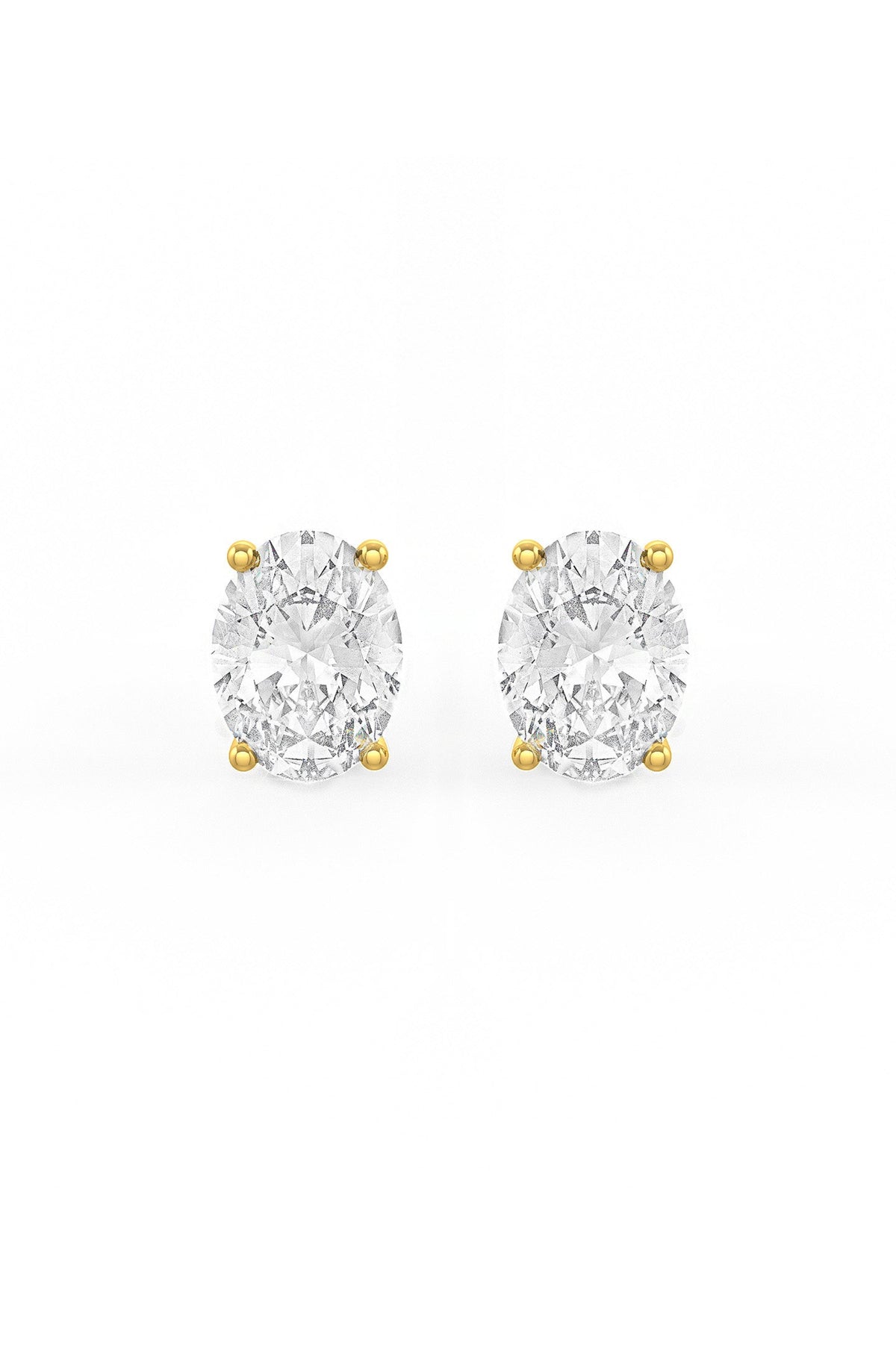 Oval Shaped Solitaire Stud Earrings