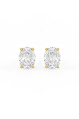 Oval Shaped Solitaire Stud Earrings